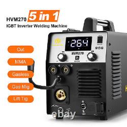 5 in1 MIG/CUT/TIG/MMA Welder 200A Plasma Cutter 220V Gas/Gasless Welding Machine