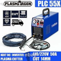 50A IGBT Air Plasma Cutter DC Inverter Cutting Machine PLC55X Clean Cut 110/220V