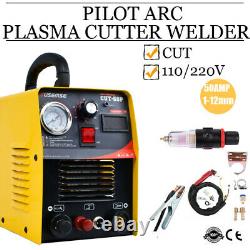 50Amp Digital Plasma Cutter Plasma Cutting Non-Touch Pilot Arc Torch & P80 45PCS
