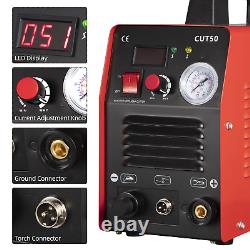 CUT50 Air Plasma Cutter 110/220V Dual Volt Cutting Machine Inverter Red 5.2 KVA