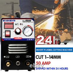 CUT50 Plasma Cutter Machine HF Start DC Inverter 1-14mm Clean Cutting 110/220V