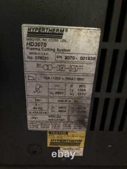 Hypertherm HD3070 Plasma Cutting System 130/150V 10/100A 3PH 77265hrs