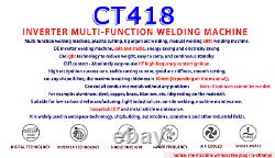 TIG MMA Cut Plasma Cutter Welder Inverter Stick Welding Machine 3in1 CT418